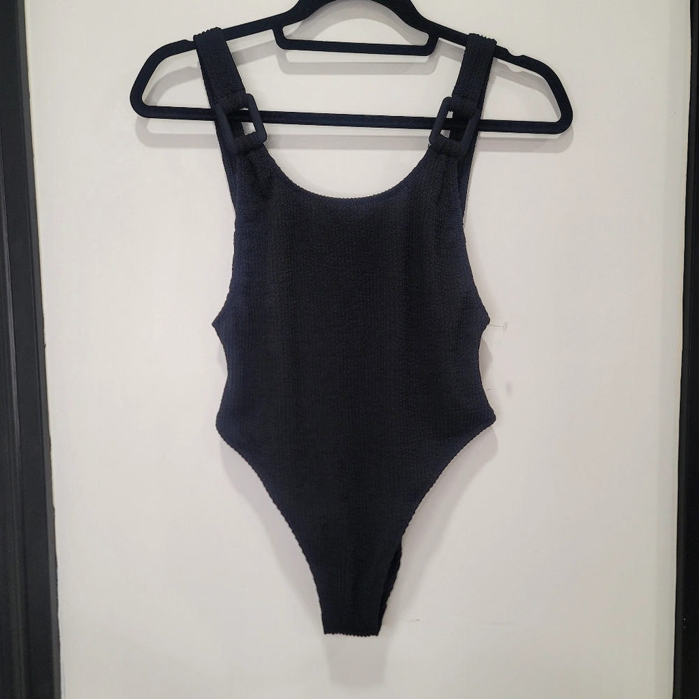 ​NWOT Aerie Crinkle Birthday Scoop Cheekiest One Piece Swimsuit  S UPF50 - Picture 5 of 16